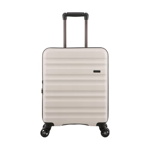 ANTLER - Cabin Suitcase - Clifton Luggage - Size Cabin, Taupe - 20x40x55, Lightweight Suitcase for Travel & Holidays - Spinner Carry On Suitcase with 4 Wheels & Twist Grip Handle - TSA Approved Locks