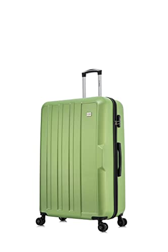 FLYMAX 24" Medium Suitcase Super Lightweight 4 Wheel Spinner Hard Shell ABS Luggage Hold Check in Travel Case