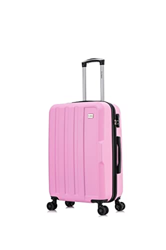 FLYMAX 55x35x20 4 Wheel Super Lightweight Cabin Luggage Suitcase Hand Carry on Flight Travel Bags Approved On Board Fits Flybe Easyjet Ryanair Jet 4