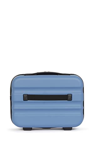 ANTLER - Vanity case - Clifton Luggage - Suitcase in Azure - Toiletry Bag Secure - Suitcase With Two-way Zip Opening Branded Zip, Internal zip and Mesh Pockets - Luggage With Black Hardware Adjustable