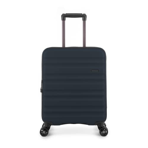 ANTLER - Cabin Suitcase - Clifton Luggage - Size Cabin, Navy - 20x40x55, Lightweight Suitcase for Travel & Holidays - Spinner Carry On Suitcase with 4 Wheels & Twist Grip Handle - TSA Approved Locks