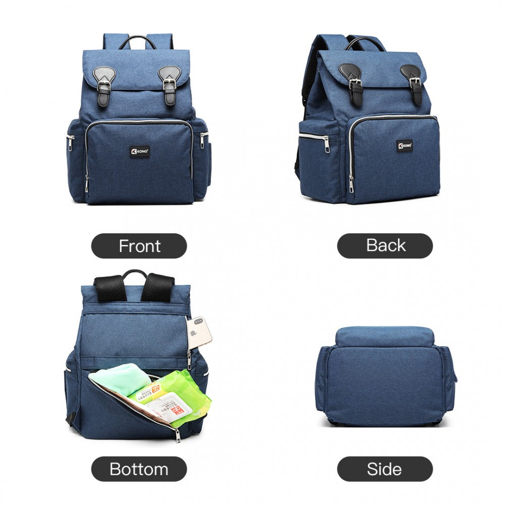 Kono Travel Baby Changing Backpack With USB Charging Interface - Navy