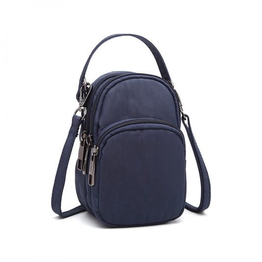 Kono Compact Multi Compartment Cross Body Bag - Navy Blue