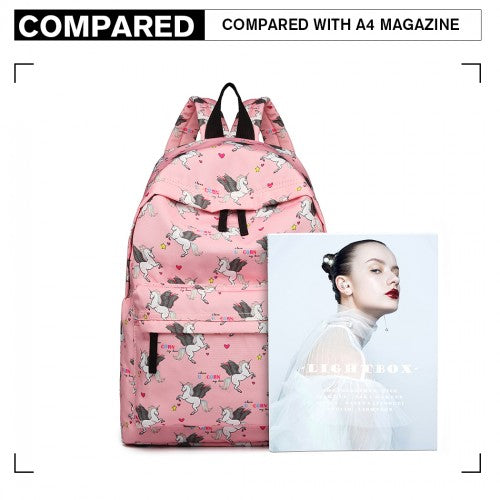 Miss Lulu Large Backpack Unicorn Print