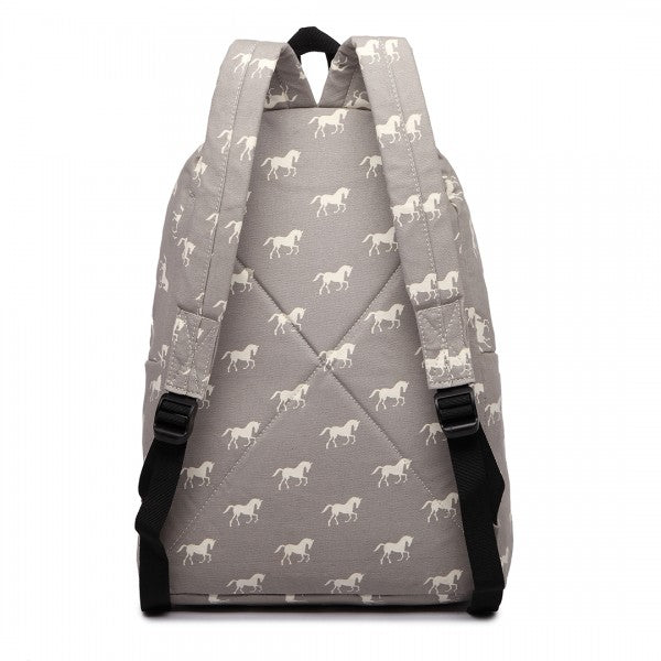 Miss Lulu Large Backpack Horse Grey