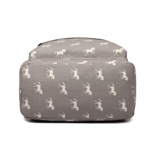 Miss Lulu Large Backpack Horse Grey