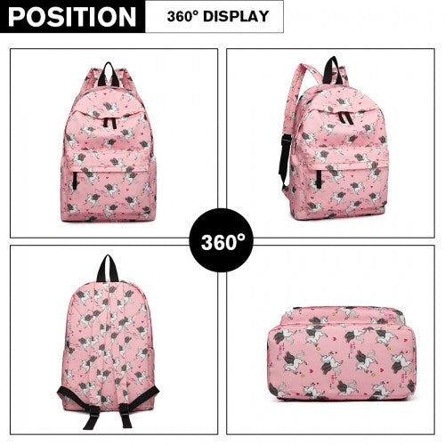 Miss Lulu Large Backpack Unicorn Print