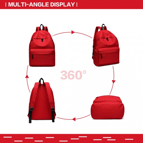 Miss Lulu Large Plain Unisex Backpack