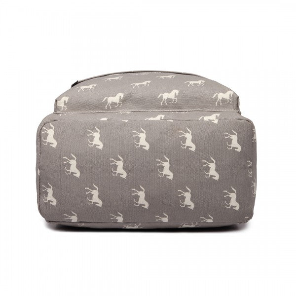 Miss Lulu Large Backpack Horse Grey