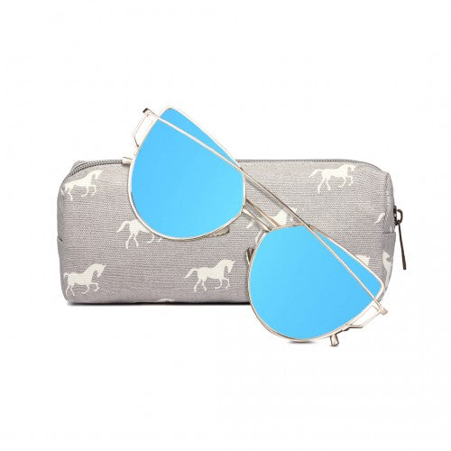 Miss Lulu Canvas Pencil Case Horse Grey