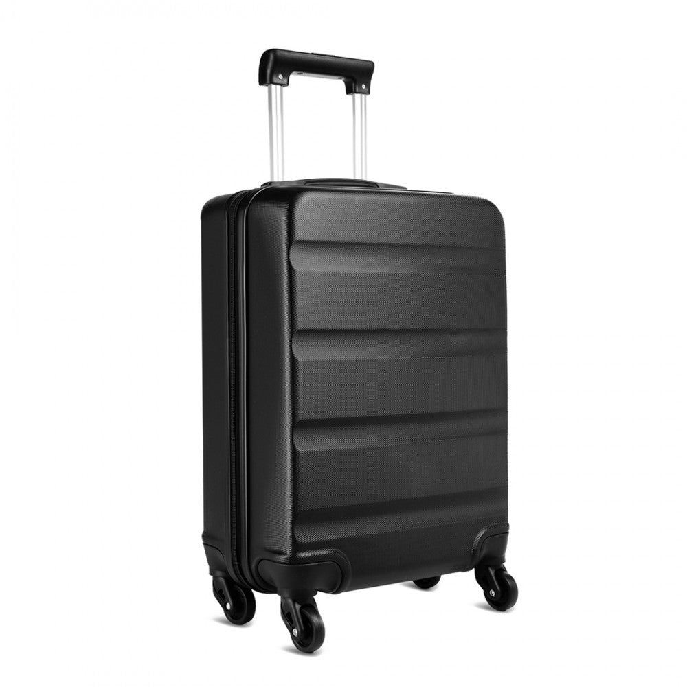 Kono Horizontal Design Abs Hard Shell Luggage 20 Inch Suitcase - Black