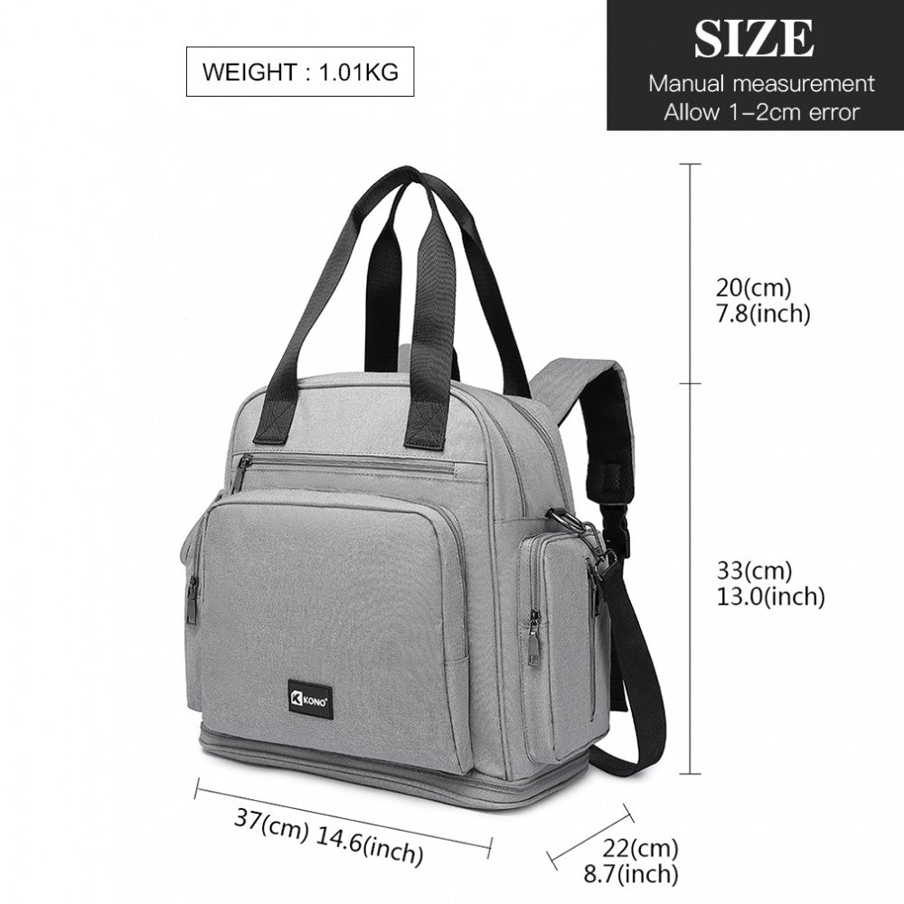 Kono Multi Way Travel Baby Changing Bag - Grey