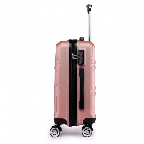 Kono Abs Sculpted Horizontal Design 24 Inch Suitcase - Nude