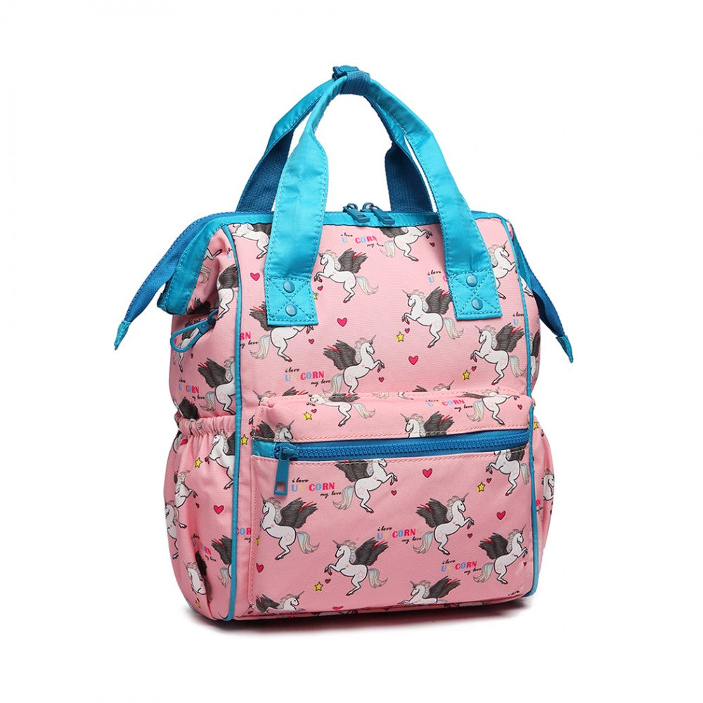Miss Lulu Child's Unicorn Backpack With Pencil Case - Pink