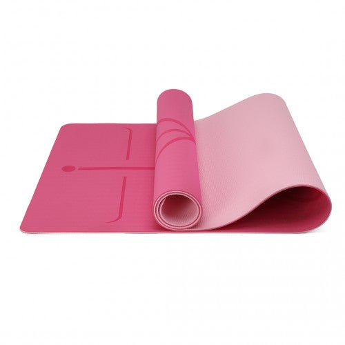 Kono TPE Non-Slip Classic Yoga Mat - Plum & Pink