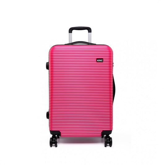 Kono 20 Inch Suitcase Horizontal Stripe Luggage - Plum