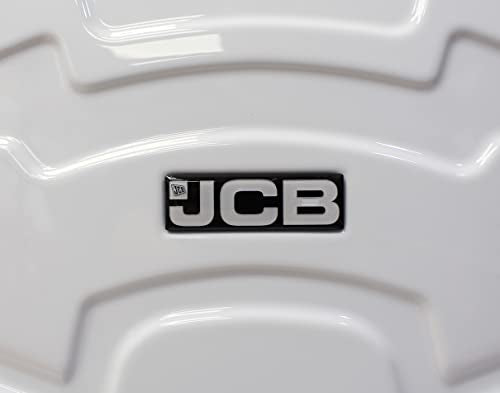 JCB - Loadall Hard Shell Suitcase, 24" - Medium - Built-in TSA Suitcase Locks, 360 Degree Spinner Wheels - Made with ABS Polycarbonate Hard Shell - Flight Case - Luggage Bags for Travel - White