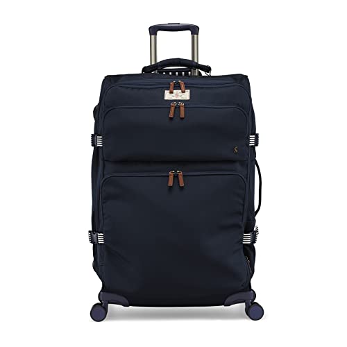 Joules Coast Collection Trolley Travel Luggage Case 4-Wheel, French Navy, Large