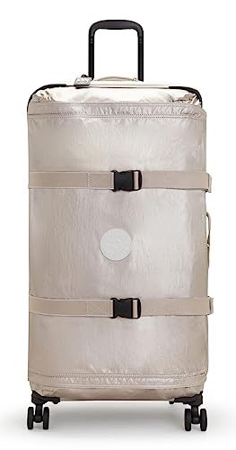 Kipling Spontaneous L, Large 4-Wheeled 360° Suitcase with Elastic Straps, TSA Lock, 78 cm, 101 L, Metallic Glow