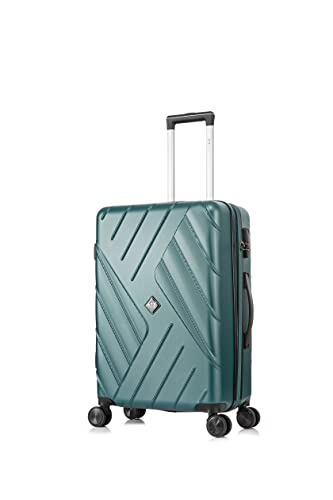 ATX Luggage Suitcase Medium Size Super Lightweight Expandable Durable ABS Hard Shell Suitcase with 4 Dual Spinner Wheels and Built-in 3 Digit Combination Lock (Forest Green, 24Inches, 86Liter)