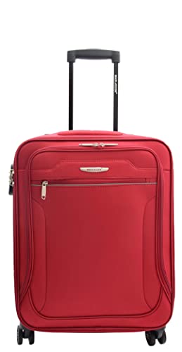 House Of Leather Cabin Size Suitcase Four Wheel Luggage Cosmic Red