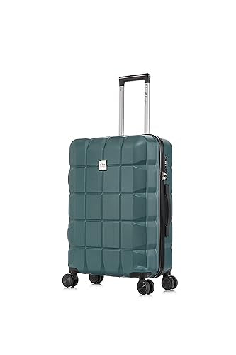 ATX Luggage Medium Suitcase Super Lightweight Durable ABS Hard Shell Suitcase with 4 Dual Spinner Wheels and Built-in TSA Lock (Forest Green, 24Inches, 65Liter)