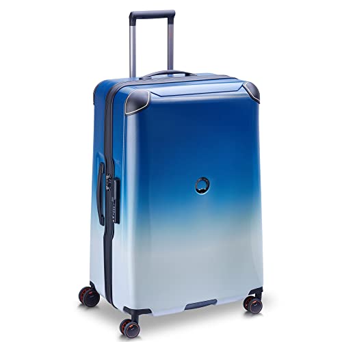 DELSEY PARIS - DELSEY CACTUS - Extra Large Rigid Suitcase - 76x48x33 cm - 106 liters - XL - Gradient blanc / Blue