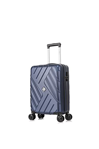 ATX Luggage Cabin Suitcase Super Lightweight Durable ABS Carry on Suitcase with 4 Dual Spinner Wheels and Built-in 3 Digit Combination Lock (Navy, 21 Inches, 33 Liter)