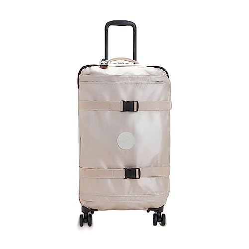 Kipling Spontaneous M, Medium 4-Wheeled 360° Suitcase with Elastic Straps, TSA Lock, 66 cm, 71 L, Metallic Glow