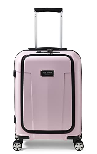 Ted Baker Flying Colours Small Trolley Spinner Suitcase with Front Pocket and USB Smart Feature, Blush Pink