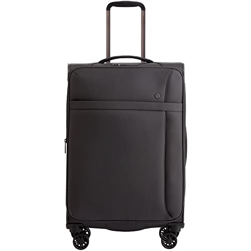 ANTLER - Medium Suitcase - Prestwick Luggage - Size Medium, Grey - 88L, Lightweight Suitcase for Travel & Holidays - Spinner Medium Suitcase with Wheels, Front & Inner Pockets - TSA Approved Locks