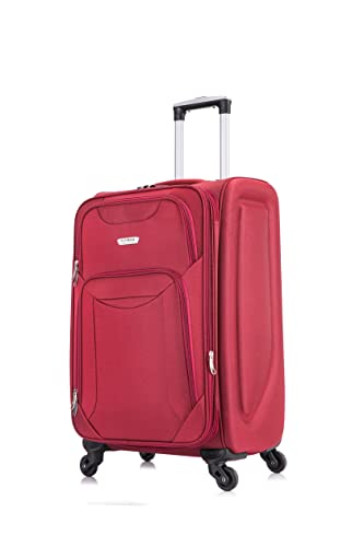 FLYMAX 24" Medium Super Lightweight 4 Wheel Suitcase Luggage Expandable with Wheels