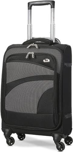 Aerolite Lightweight 4 Wheel Carry On Hand Cabin Luggage Suitcase Black Grey for British Airways Ryanair (Priority) easyJet (Plus/Flexi) & Many More