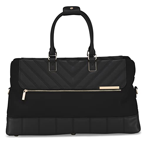 Ted Baker Luggage Albany ECO Collection, Lightweight Luxury Travel Clipper Bag with Gold Hardware, Black