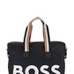 BOSS Mens Catch Holdall Recycled-nylon holdall with oversized logo and leather trims Size One Size