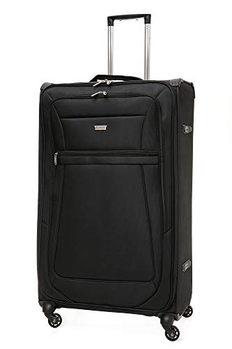 Aerolite Reinforced Super Strong and Light Large 4 Wheel Lightweight Hold Check in Luggage Suitcase, 29” (Black)