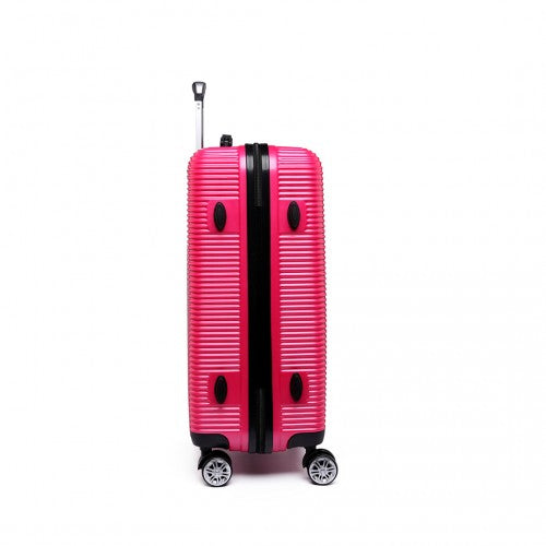 Kono 20 Inch Suitcase Horizontal Stripe Luggage - Plum