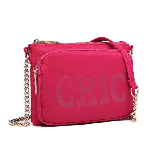 Miss Lulu 'Chic' Chain Shoulder Bag - Plum