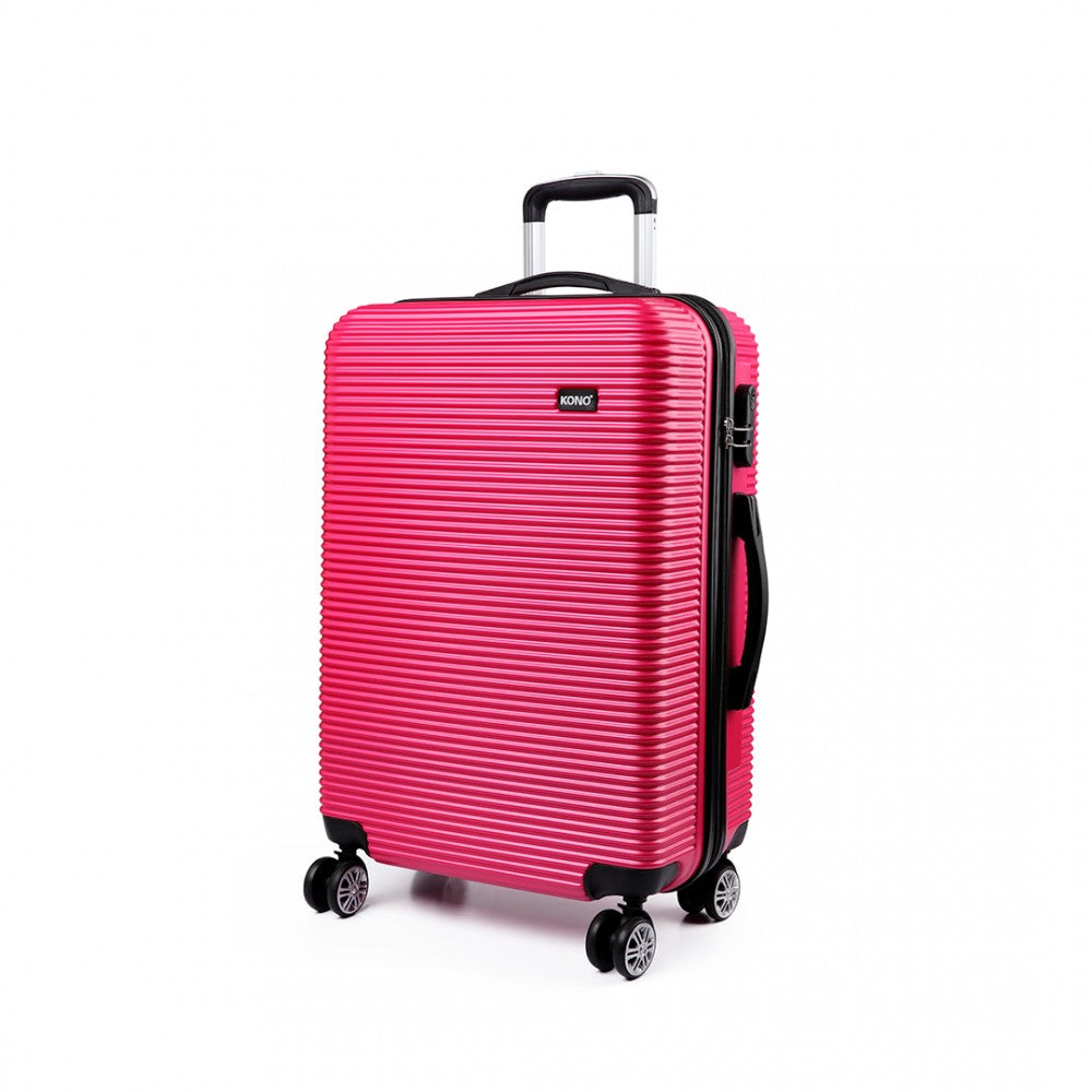 Kono 20 Inch Suitcase Horizontal Stripe Luggage - Plum