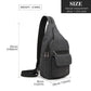 Kono Casual Canvas Single Strap Sling Backpack - Black