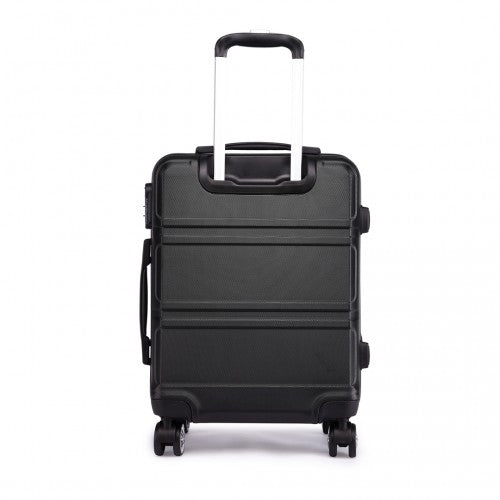 Kono Abs Sculpted Horizontal Design 20 Inch Cabin Luggage - Black