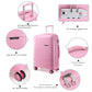 Kono 20 Inch Cabin Size Hard Shell PP Suitcase - Pink