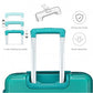 Kono Abs 24 Inch Sculpted Horizontal Design Suitcase - Teal