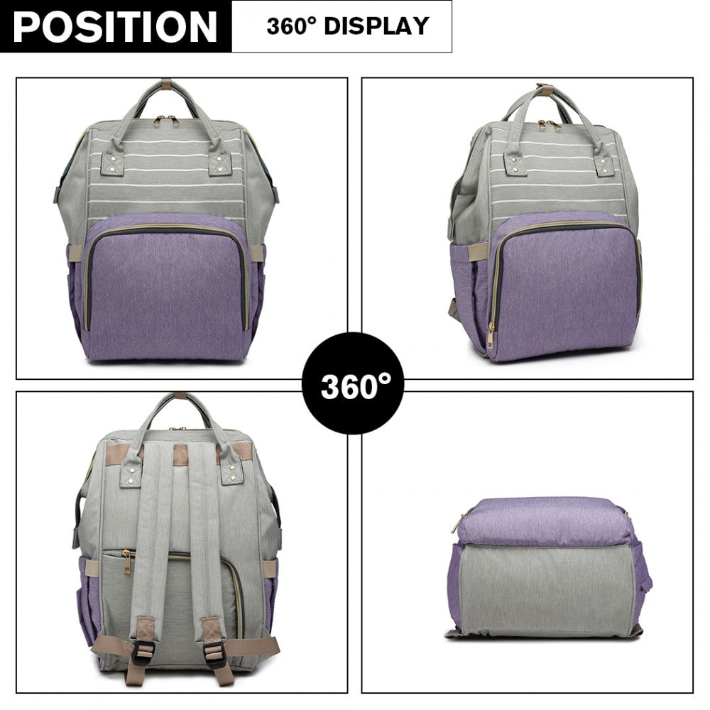 Miss Lulu Multi Function Baby Diaper Changing Backpack - Purple