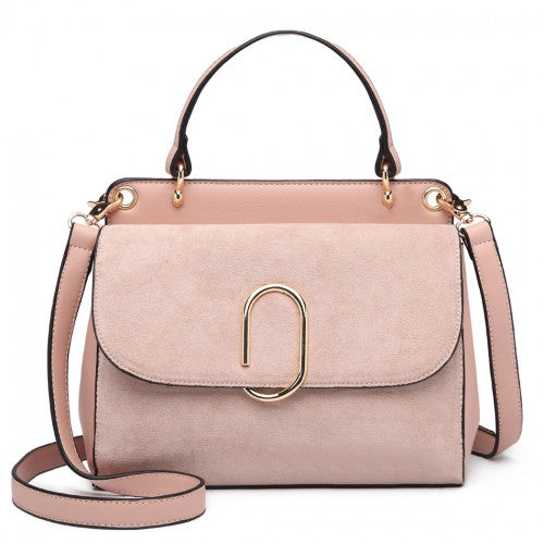 Miss Lulu Stylish Ladies Leather Handbag Shoulder Bag - Pink