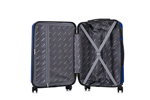 FLYMAX XL 32" Extra Large 4 Wheel Suitcases Spinner Lightweight Luggage ABS Travel Cases Blue 125 Lite