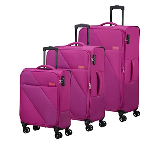 American Tourister Sun Break Suitcase Set 3 Pieces Pink (Fuchsia), Pink (Fuchsia), Standard Size, Luggage Suitcase Set