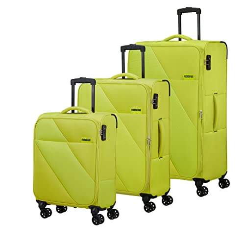 American Tourister Sun Break Suitcase Set 3 Pieces Standard Size, Luggage Suitcase Set, Lime