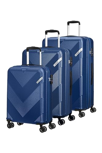 American Tourister Exoline 3-Piece Suitcase Set, Navy, Blue, Kofferset 3-teilig, Luggage Suitcase Set