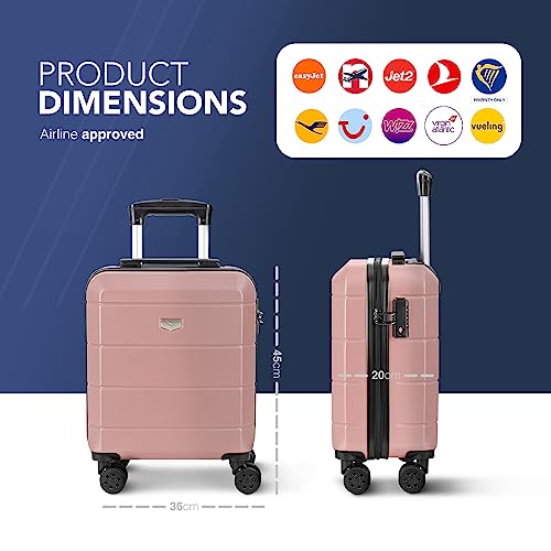 Lugg Jetset Lightweight Travel Cabin Bag Luggage Set, Carry-on Approved Suitcase, ABS Shell Protection, Water Resistant & Secure Locking System - Easyjet, British Airways, TUI & More